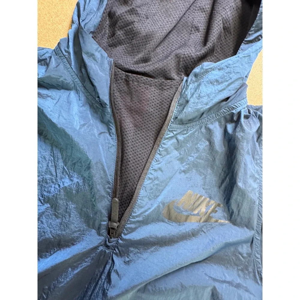 Nike‎ Sleeveless Hooded Anorak Vest Blue XL Athletic Sportswear $89